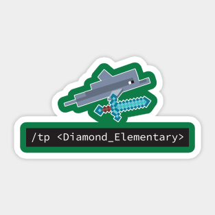 Minecraft Diamond Dolphin Teleport Command Sticker